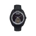 Heritor Automatic Roman Semi-Skeleton Leather-Band Watch Black One Size HERHS2205