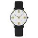 Gray Simple Flower Lattice Watches Quartz Wristwatch Watches for Women Men Business Originality Unisex Leather Black Dial Wrist Watches