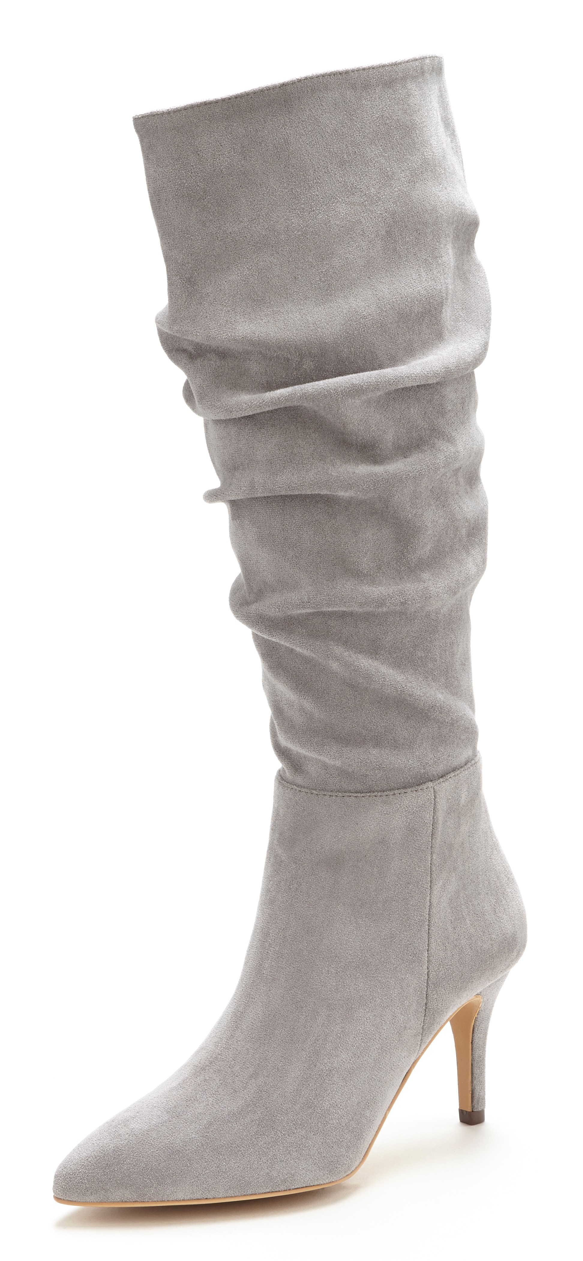 Reißverschlussstiefel LASCANA, Damen, Gr. 42, grau, Obermaterial: 100% Textilmaterial. Futter: 100% Textilmaterial. Decksohle: 100% Textilmaterial. Laufsohle: 100% Synthetik, unifarben, Modisch, Schuhe Brautschuh, mit modischer Raffung, Langschaft,... Image