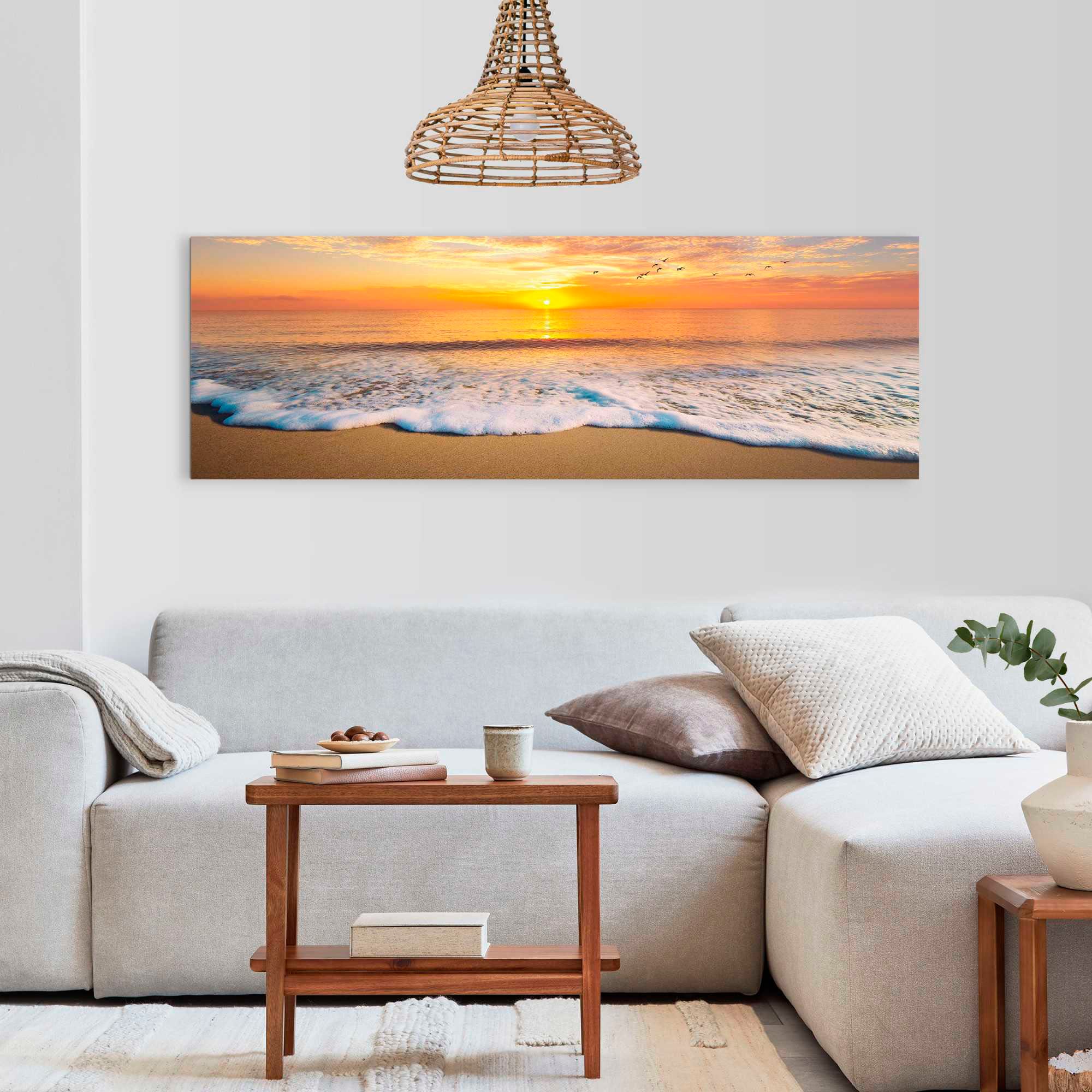 Deco-Panel REINDERS "Sonnenuntergang", orange (farbe bild(er): orange), B:156cm H:52cm T:2cm, Holzwerkstoff, Bilder Image