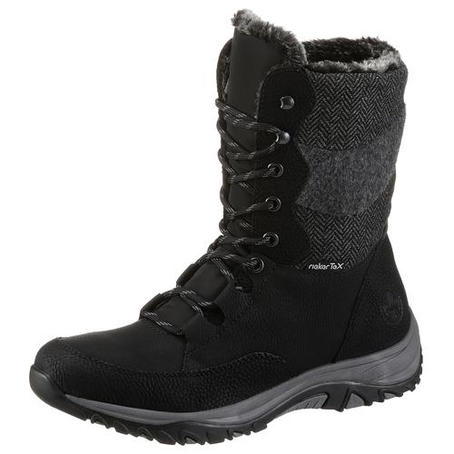 Winterboots RIEKER Gr. 37, schwarz (schwarz, kombiniert) Damen Schuhe mit kuscheligem Warmfutter