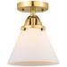 Nouveau 2 Cone 8" LED Semi-Flush Mount - Satin Gold - Matte White Shad