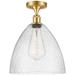 Bristol Glass 12" Semi-Flush Mount - Satin Gold - Seedy Shade