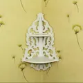 Coin mural en bois blanc floral décor vintage étagère de rangement T1 vente de houe nouvelle