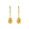 Boucles d'oreilles ovales en argent 925 en Citrine Zircon pierre précieuse tendance pour femmes