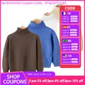 Pull à col roulé en tricot pour enfants optique de document solide vêtements chauds unisexes