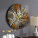 East Urban Home Symmetrical Yellow Fractal Flower - Modern wall clock Metal in Brown/Gray | 16 H x 16 W x 1 D in | Wayfair