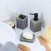 Evideco 3 Piece Bathroom Accessory Set Stone in Gray | 4 D in | Wayfair SET3GRANITE6194180