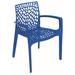 Grand Soleil Gruvyer Spider Web Design Indoor Outdoor Stacking Plastic Dining Armchair | 31.9 H x 20.5 W x 20.1 D in | Wayfair S6626BPx2