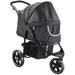 My Duque Pet 3-Wheel Stroller- For Dog, Cat & Pets Up To 33 lbs - Black