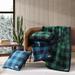 Eddie Bauer Cotton Flannel/Faux Shearling 2 Piece Throw Blanket & Pillow Set