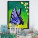 Gracie Oaks Elegant Purple Butterfly Portrait - Traditional Canvas Wall Art Canvas in Green/Indigo | 20 H x 12 W x 1 D in | Wayfair
