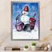 The Holiday Aisle® Christmas Snowman Playing Drumset - Traditional Canvas Wall Decor Canvas in Blue/Red | 12 H x 8 W x 1 D in | Wayfair