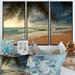 Highland Dunes Beautiful Tropical Beach w/ Palms - Sea & Shore Framed Canvas Wall Art Set Of 3 Metal in Blue/Brown/Green | Wayfair