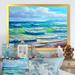 Highland Dunes Blue Ocean Waves Scenery V - Nautical & Coastal Canvas Wall Decor Metal in Blue/Brown/Green | 30 H x 40 W x 1.5 D in | Wayfair