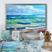 Highland Dunes Blue Ocean Waves Scenery V - Nautical & Coastal Canvas Wall Decor Metal in Blue/Brown/Green | 30 H x 40 W x 1.5 D in | Wayfair
