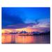 Highland Dunes Dramatic Panoramic Tropical Sunset VII - Nautical & Coastal Canvas Wall Art Canvas in Blue/Orange | 34 H x 44 W x 1.5 D in | Wayfair