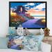 Highland Dunes Video Game Seascape On Beach House - Nautical & Coastal Canvas Wall Decor Metal in Blue/Red | 16 H x 32 W x 1 D in | Wayfair