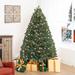 The Holiday Aisle® Traditional Warm Lighted Artificial Spruce Christmas Tree, Green Pre-Lit w/ Stand, Metal in Brown | 60 W in | Wayfair