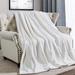 Willa Arlo™ Interiors Etowah Milk-Flannel Blanket Polyester in White/Blue | 120 H x 120 W in | Wayfair 5635369356B444C68402AB37FE74D391