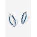 Women's Birthstone Inside-Out Hoop Earrings In Silvertone (31Mm) by PalmBeach Jewelry in March