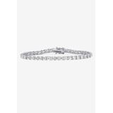 Women's 10.75 Tcw Round Cubic Zirconia Platinum-Plated Tennis Bracelet 7.5" by PalmBeach Jewelry in Cubic Zirconia