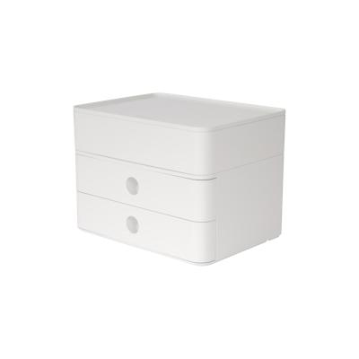HAN SMART-BOX PLUS ALLISON, Schubladenbox mit 2 Schubladen und Utensilienbox, Hochwertiges Material, snow white