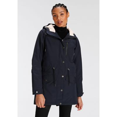 Funktionsparka JACK WOLFSKIN "NEW DUNVILLE", Damen, Gr. XS, blau (dunkelblau), Obermaterial: 100% Polyester. Futter: 100% Polyester. Wattierung: 100% Polyester, sportlich, Jacken, Wasserabweisend & Winddicht & Atmungsaktiv Image