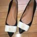 J. Crew Shoes | J. Crew Womans Black Pointy Toe White Bow Flats | Color: Black/White | Size: 8