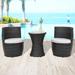 Winston Porter Patio Bistro Set 3 Piece Patio Round Table Set Conversation Set Rattan Synthetic Wicker/All - Weather Wicker/Wicker/Rattan | Wayfair