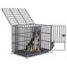 Tucker Murphy Pet™ 38" Anti-Chew Square Tubes Heavy Duty Metal Dog Cage Crate w/ Tray & Casters Metal in Gray/Brown | Wayfair