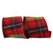 The Holiday Aisle® Plaid Ribbon Fabric in Green/Red | 4 H x 4 W x 4 D in | Wayfair 793E6845B72D422CBB37D60376968401