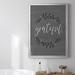 Trinx 19_Grateful Wreath Premium Framed Canvas Canvas, Solid Wood in Black/Gray/White | 42.5 H x 30.5 W x 1 D in | Wayfair