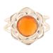 'Faceted Two-Carat Carnelian Lotus Cocktail Ring from India'