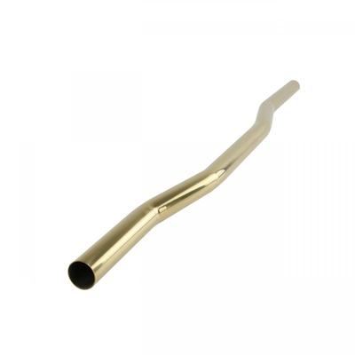 Dark Oak Wooden High Tank Toilet Flat Tank, Brass PVD Z Pipe and Round White Bowl