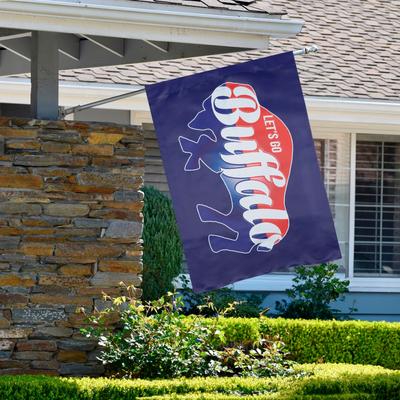 Blue and Red Buffalo Outdoor House Flag 40" x 28"
