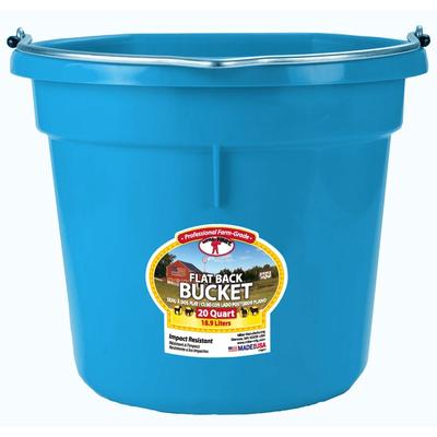 Little Giant All Purpose Heavy Duty Flat Back 20 Quart Plastic Bucket, Teal - 2.57