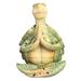 Q-Max 6.75"H Green Sea Turtle of Yoga Lotus Pose Statue Fantasy Decoration Figurine