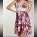 Free People Dresses | Free People-Flowy Deep V Neck Sleeveless Midi Floral Dress Sz 6 Boho Lace Waist | Color: Purple | Size: 6