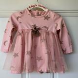 Jessica Simpson Dresses | Jessica Simpson Baby Girl Moon And Star Dress - Size 12 Months | Color: Pink/Tan | Size: 12mb