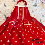 Disney Other | Disney Minnie Mouse Apron New One Size For Girls. | Color: Red/White | Size: Osg