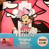 Disney Bedding | Disney Minnie Mouse Weighted Blanket 4.5 Lbs Pink Black White 36" X 48" New | Color: Black/Pink | Size: 36" X 48"