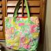 Lilly Pulitzer Bags | Lilly Pulitzer / Este Lauder Tote Bag. Beautiful Lime Green Yellow And Pink | Color: Green/Pink | Size: Os