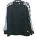 Adidas Tops | Adidas Womens Mesh Long Sleeve Pullover Top Black W/ White Arm Stripe Size Large | Color: Black/White | Size: L