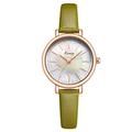 RORIOS Fashion Dress Women's Watch Analog Quartz Wristwatch with Leather Strap Mother of Pearl Dial Ladies Watch