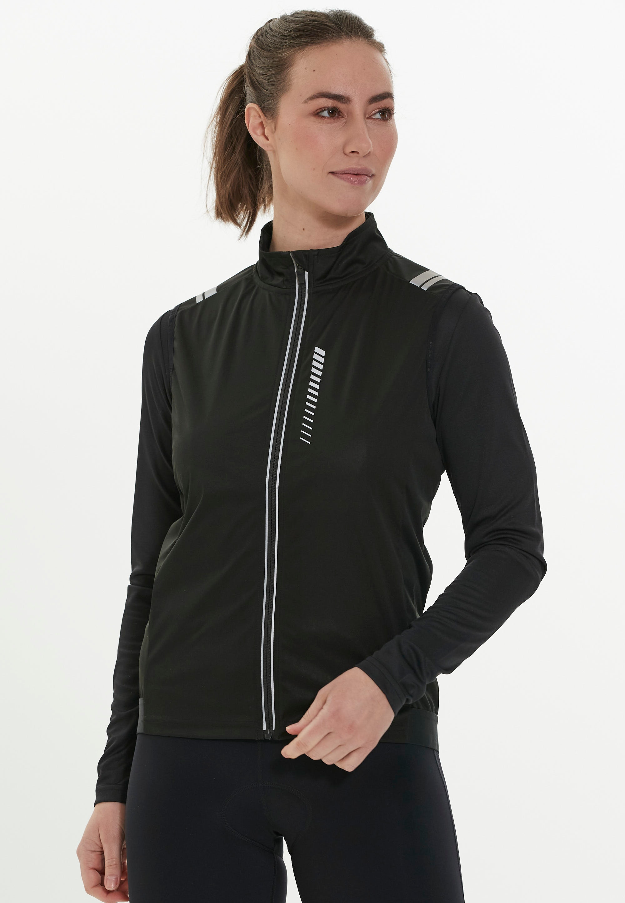 Softshellweste ENDURANCE "Julliet", Damen, Gr. 38, schwarz, 100% Polyester, hoch geschlossener Ausschnitt, Westen, mit reflektierenden Elementen Image