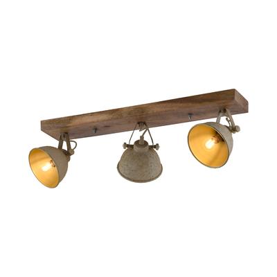 JUST LIGHT Wandleuchte "SAMIA", grau (betongrau, holzfarben), B:15cm, Lampen, ExklusiveE14, Deckenstrahler Image