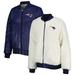 Women's G-III 4Her by Carl Banks Oatmeal/Navy New England Patriots Switchback Reversible Full-Zip Jacket