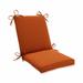 Pillow Perfect Outdoor Cinnabar Squared Chair Cushion in Burnt Orange