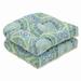 Pillow Perfect Outdoor/ Indoor Delancey Lagoon Wicker Seat Cushion (Set of 2)